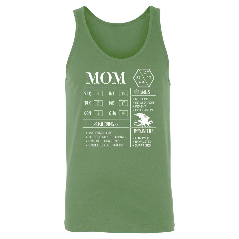 Mom Stats 2 Unisex Jersey Tank - Leaf - 10