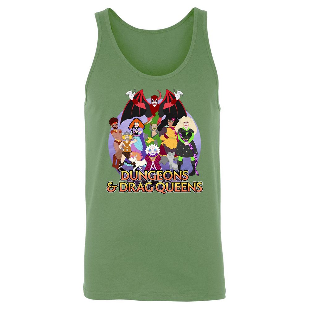 Dungeons n Drag Queens Cartoon Unisex Jersey Tank - Leaf - 10