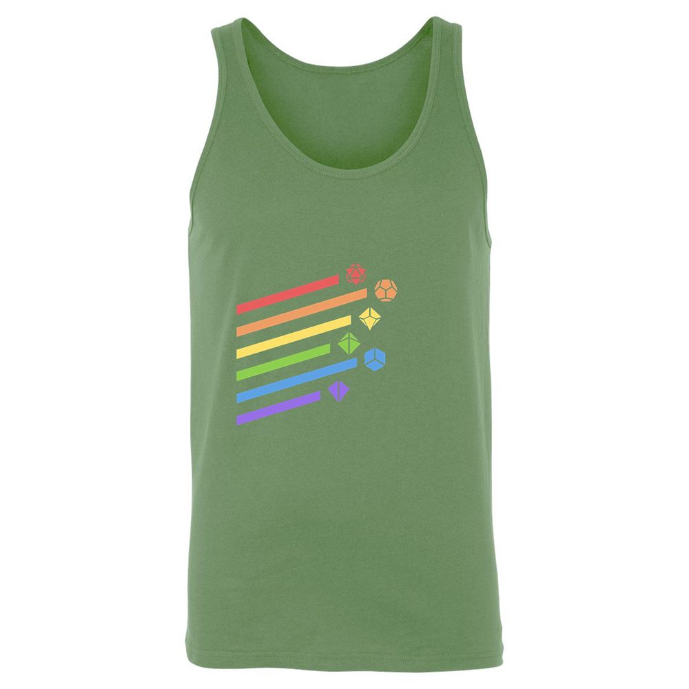 Rainbow Dice Set Unisex Jersey Tank - Leaf - 10