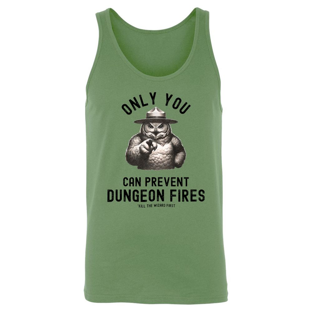 Only You Can Prevent Dungeon Fires Unisex Jersey Tank - Leaf - 10