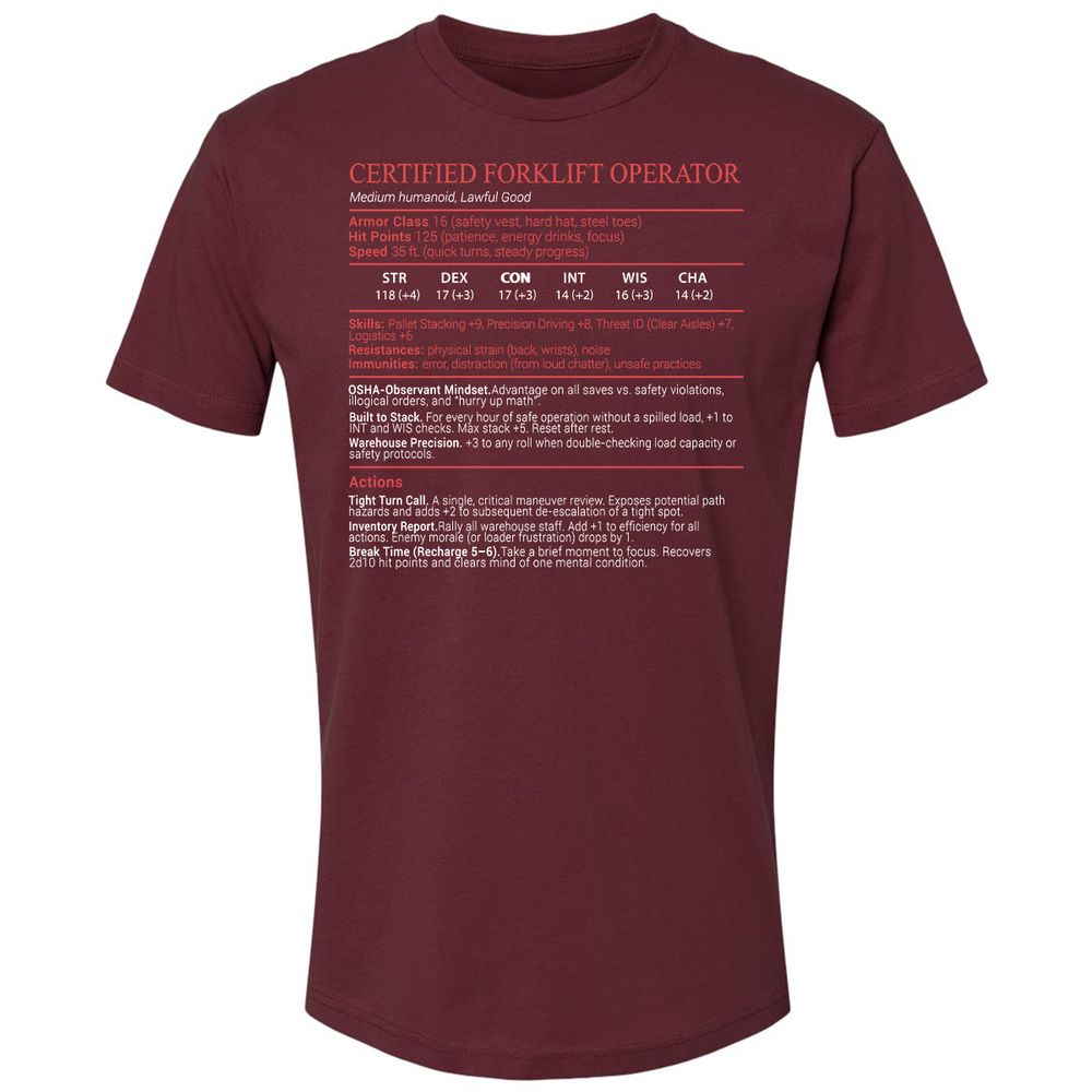 Certified Forklift Operator Stats Block - Maroon - 10