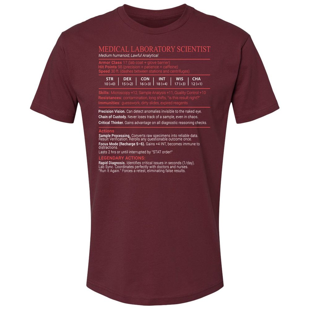 Medical Laboratory Scientist Stats Block - Maroon - 10