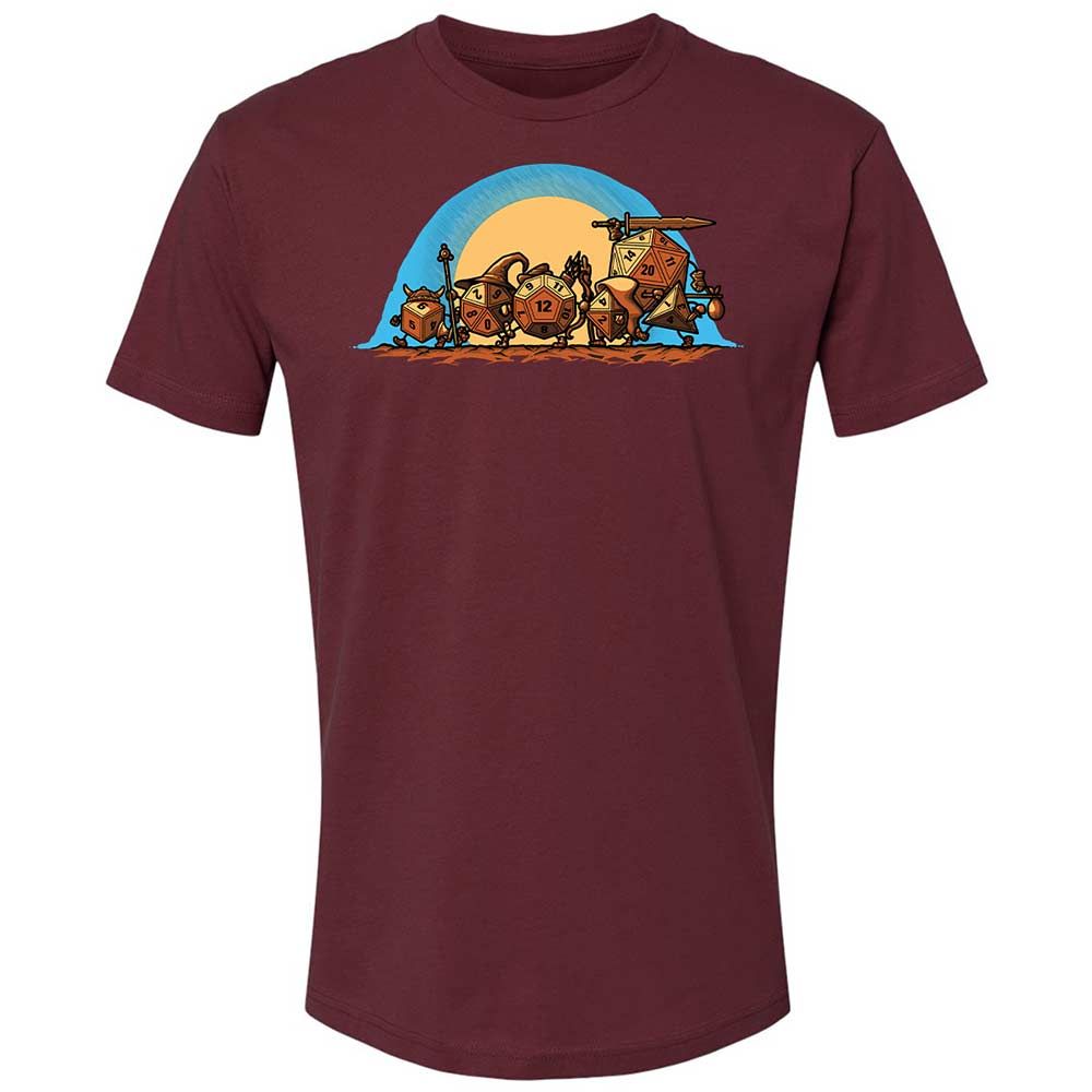 The Fellowship Of The Dice Premium Unisex T-Shirt - Maroon - 10