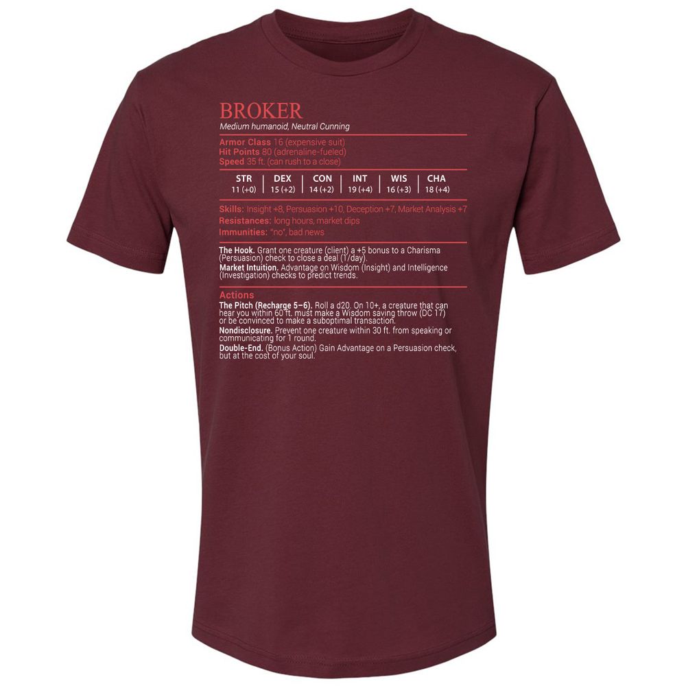 Broker Stats Block - Maroon - 10