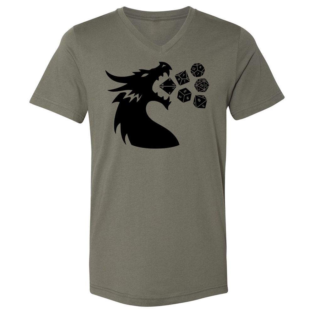 Pac And Dragon Unisex V-Neck T-Shirt - Military Green - 10