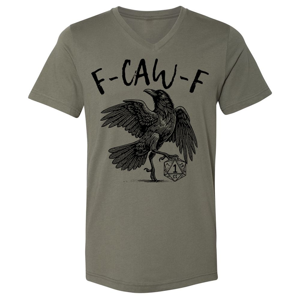 Unisex V-Neck T-Shirt - White - Military Green - 10