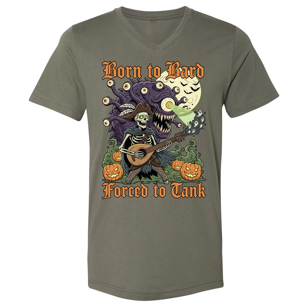 Born to Bard – Forced to Tank Unisex V-Neck T-Shirt - Military Green - 10