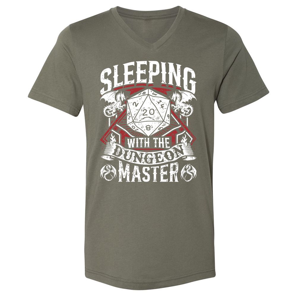 Sleeping With The DM Unisex V-Neck T-Shirt - Military Green - 10
