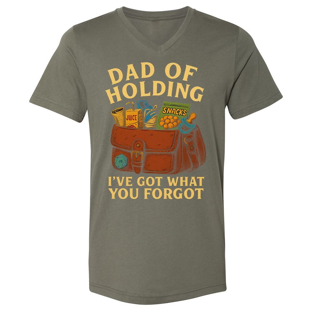 Dad Of Holding Unisex V-Neck T-Shirt - Military Green - 10