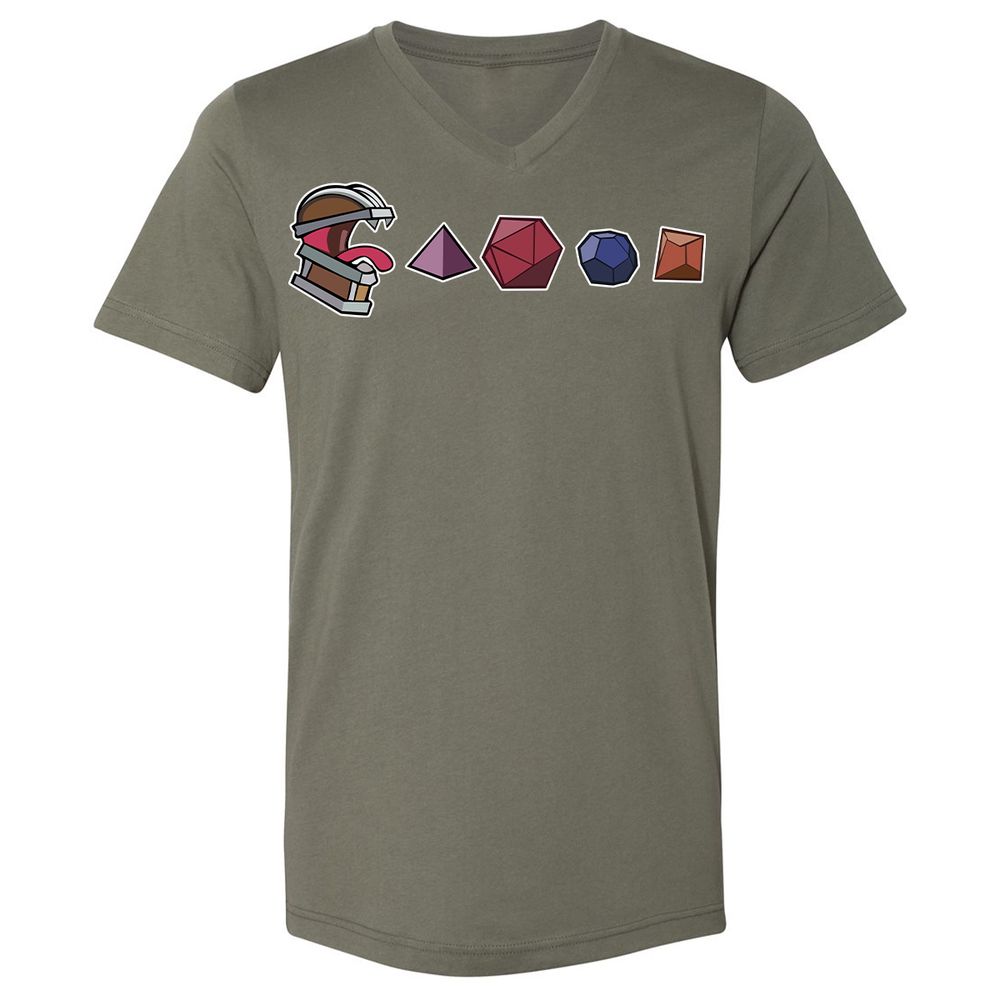 Mimic And Dices Unisex V-Neck T-Shirt - Military Green - 10