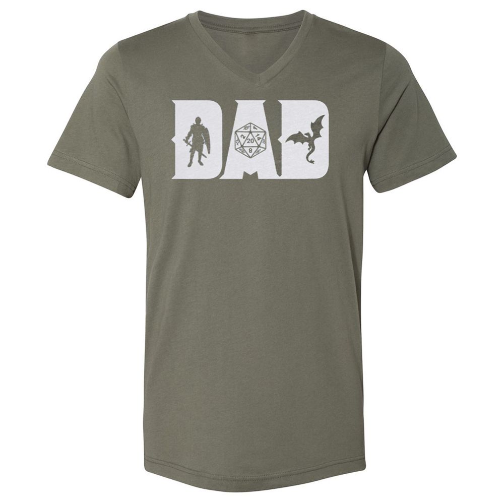 Dad Fathers Day Unisex V-Neck T-Shirt - Military Green - 10