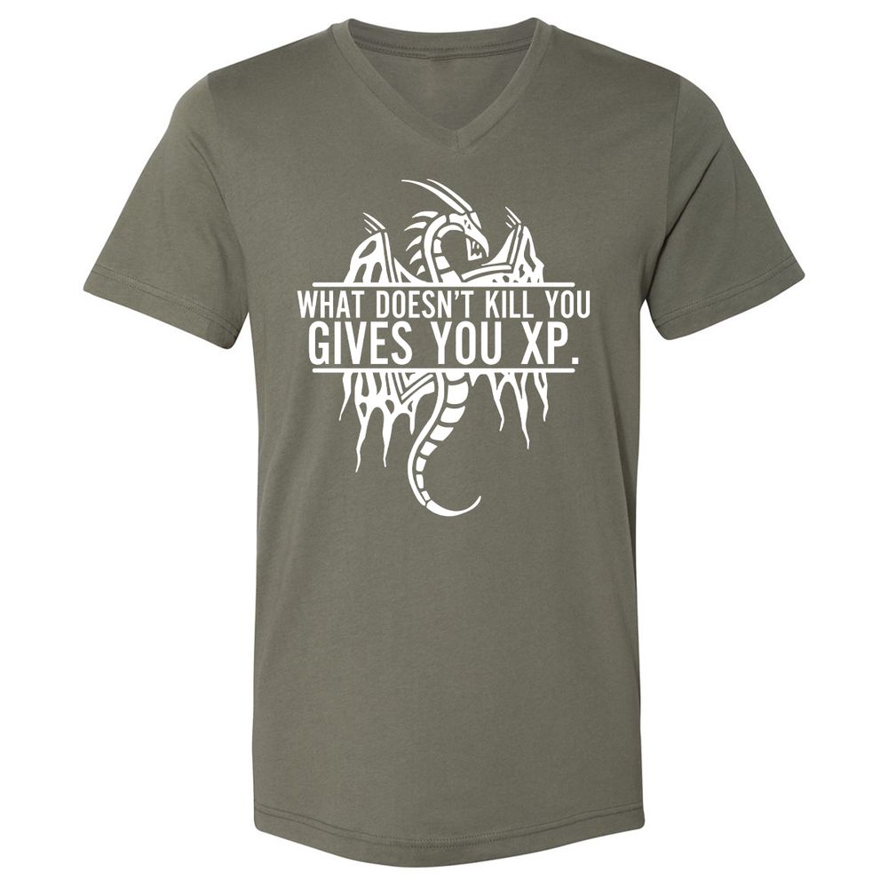 What Doesn't Kill You Unisex V-Neck T-Shirt - Military Green - 10