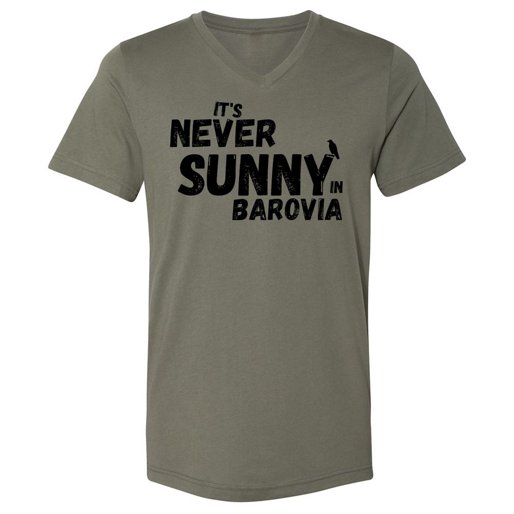 It's Never Sunny In Barovia Unisex V-Neck T-Shirt - Military Green - 10