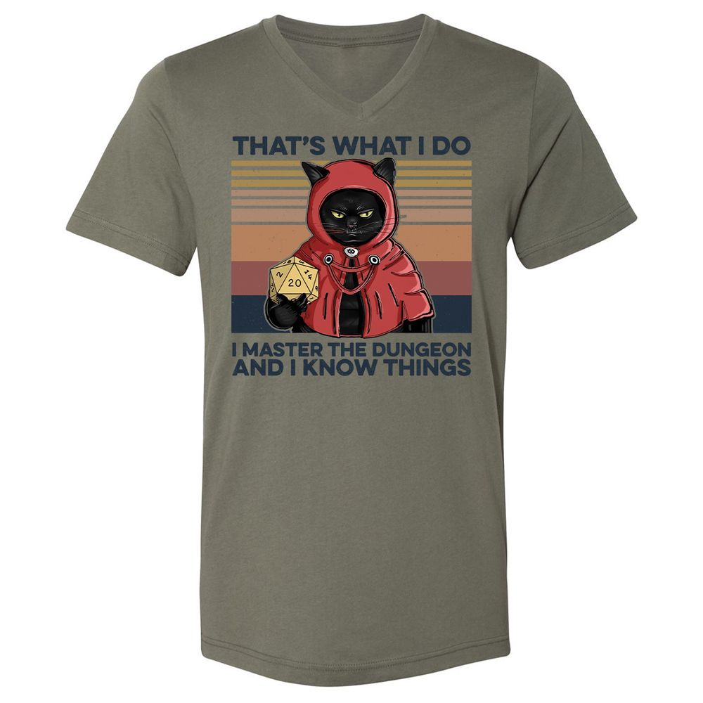 I Master The Dungeons Unisex V-Neck T-Shirt - Military Green - 10
