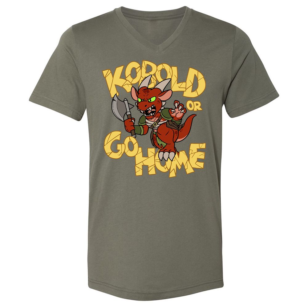 Kobold Or Go Home Unisex V-Neck T-Shirt - Military Green - 10