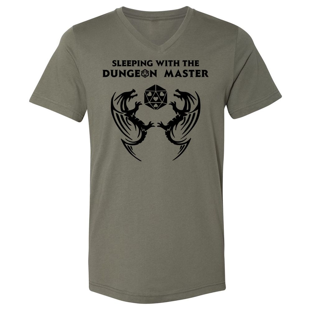 Sleeping With The DM Unisex V-Neck T-Shirt - Military Green - 10