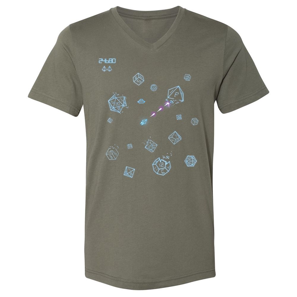 The Dices Game Unisex V-Neck T-Shirt - Military Green - 10