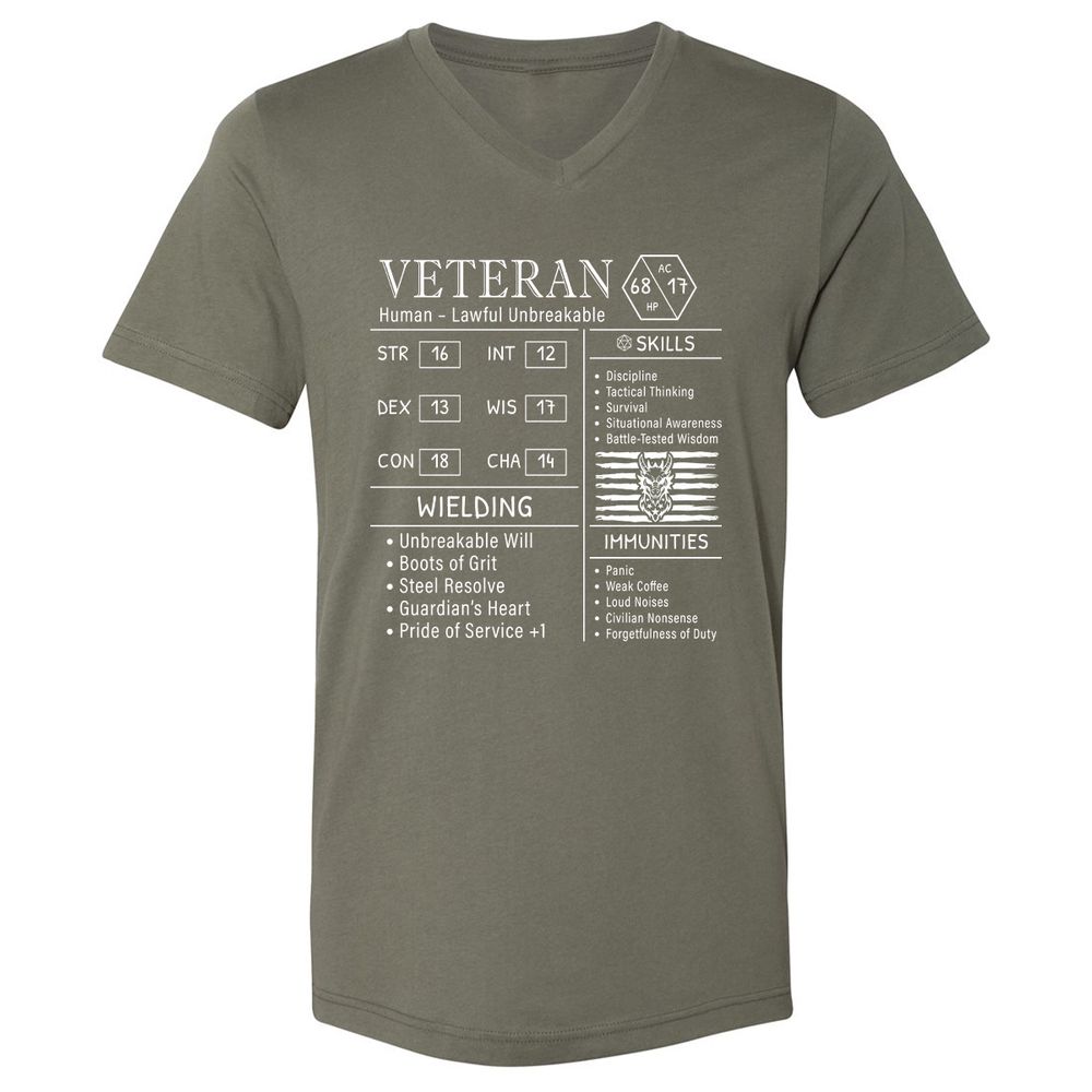 2710 veteran stats new Unisex V-Neck T-Shirt - Military Green - 10