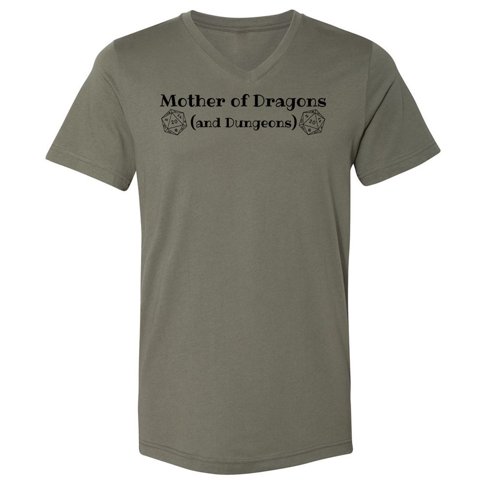 Mother Of Dragons Unisex V-Neck T-Shirt - Military Green - 10