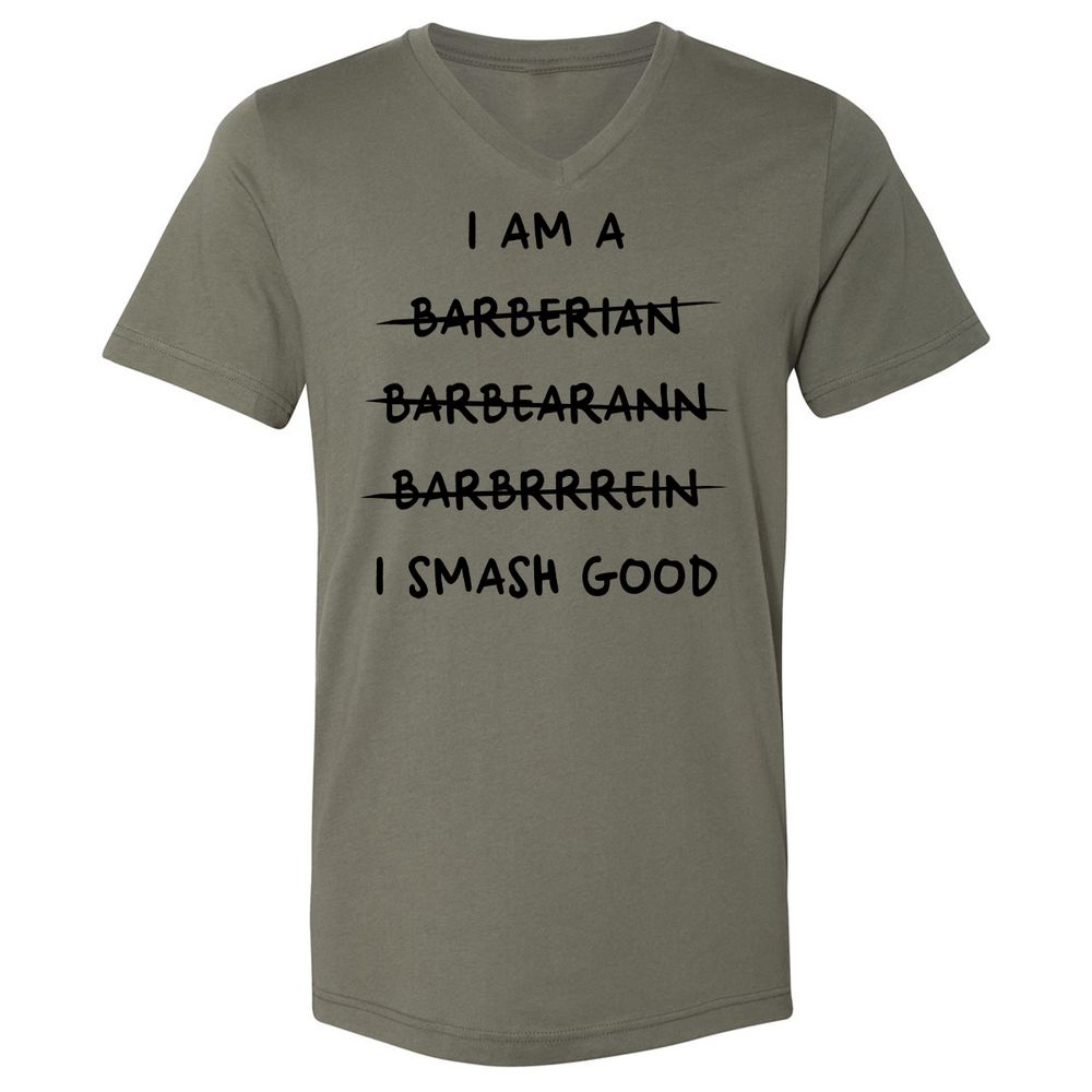 I Am A Barbarian Unisex V-Neck T-Shirt - Military Green - 10