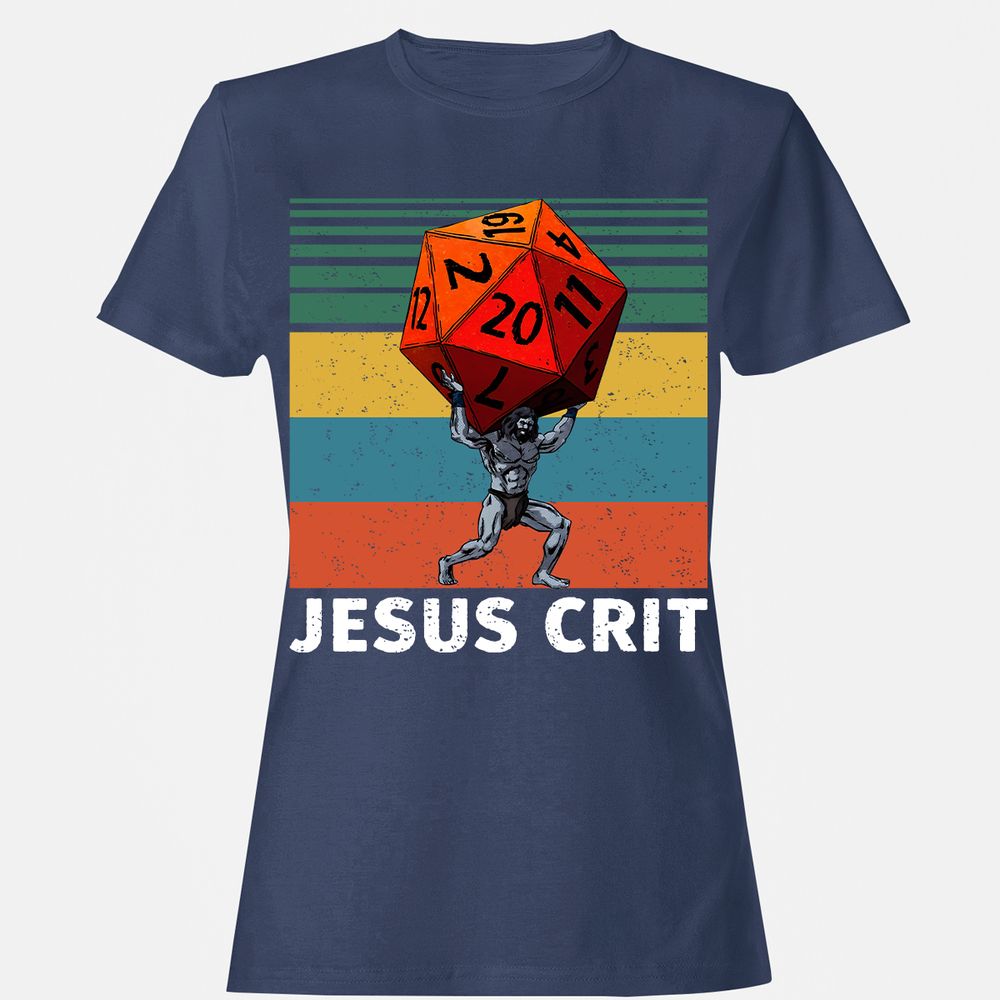 Jesus Crit Women's T-Shirt - Navy - 10