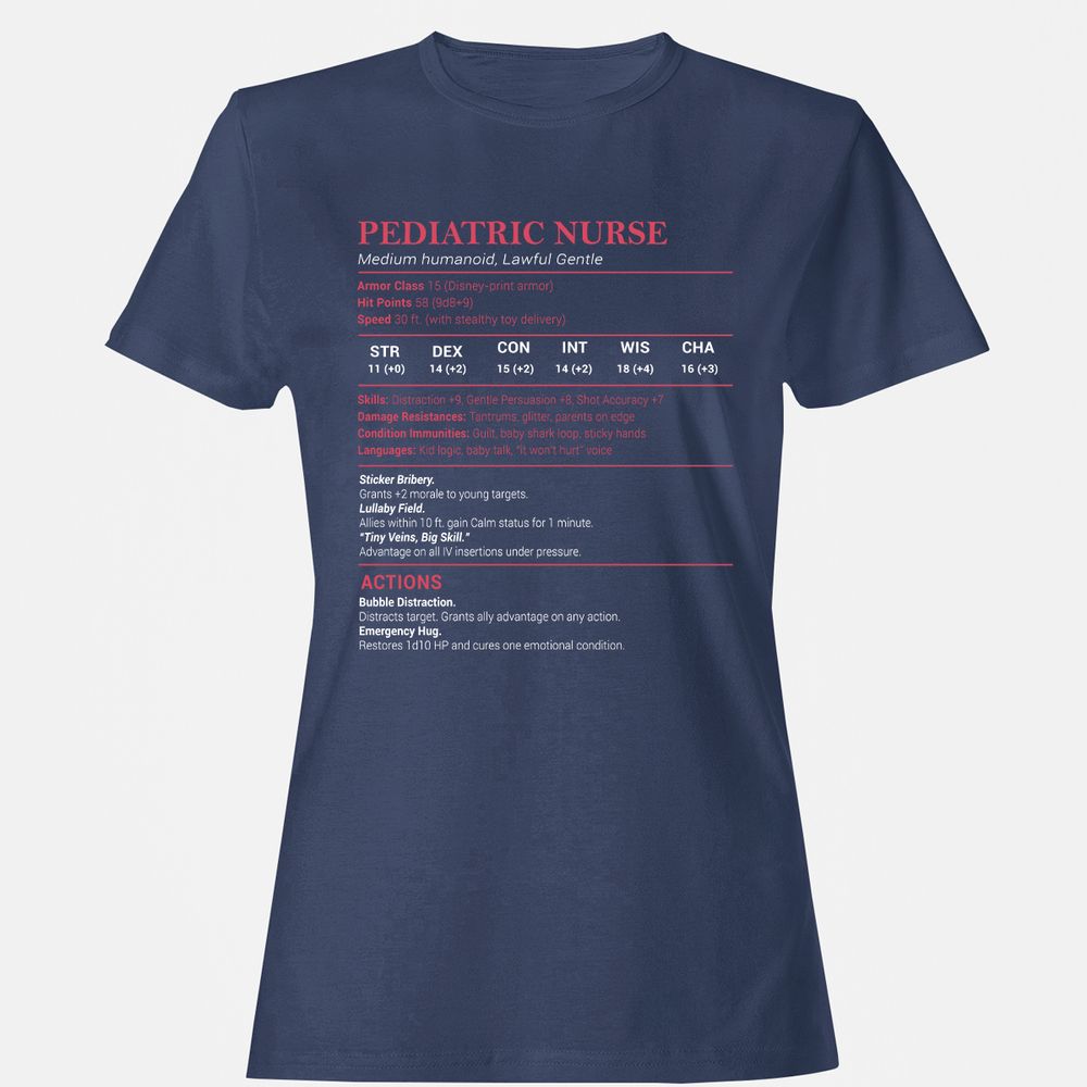 Pediatric Nurse Women's T-Shirt - Navy - 10