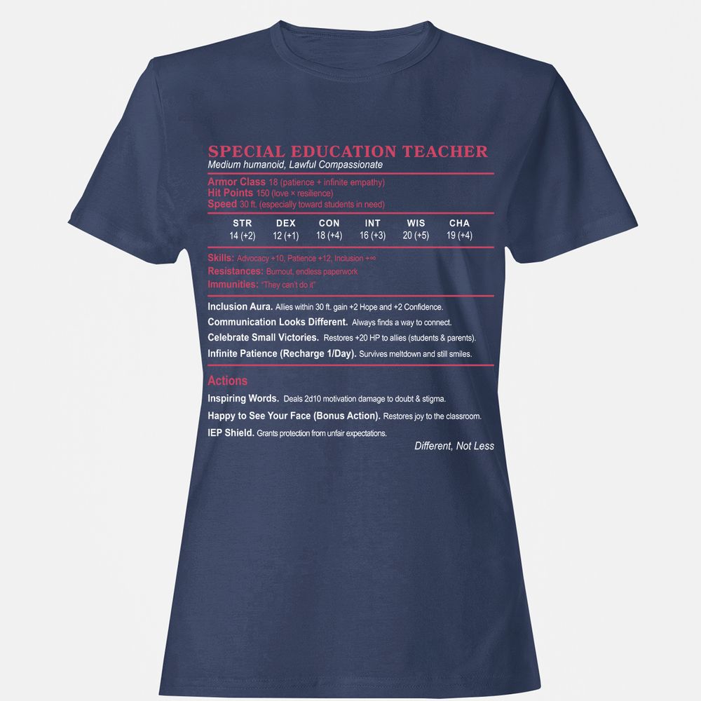 Special Education Teacher Women's T-Shirt - Navy - 10