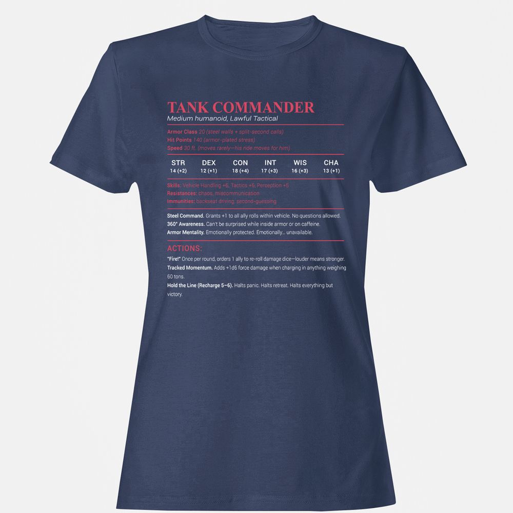 Tank Commander Women's T-Shirt - Navy - 10