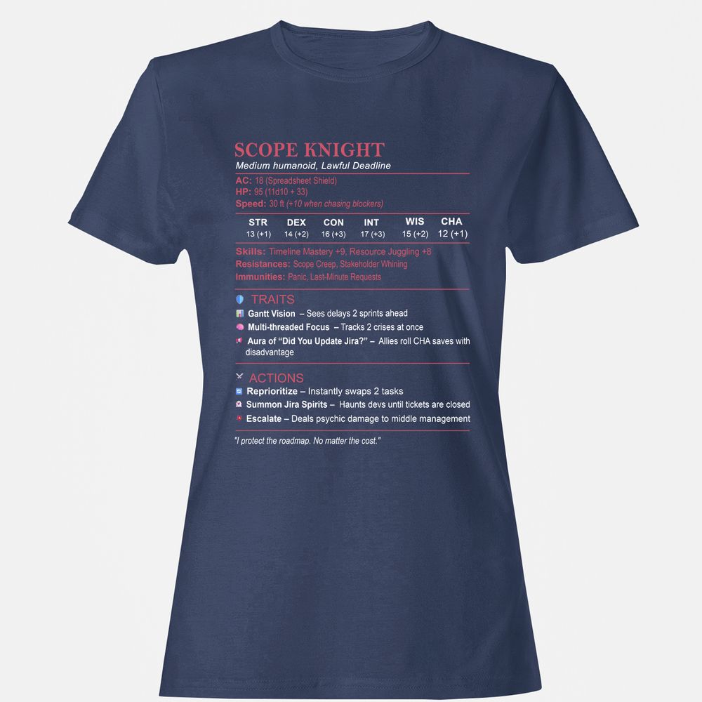 PM Stats Women's T-Shirt - Navy - 10