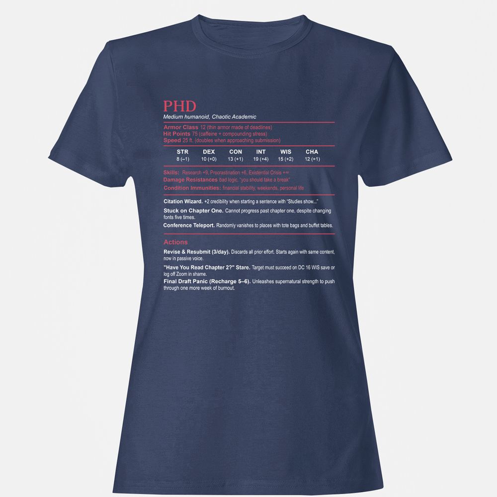 PhD Stats Women's T-Shirt - Navy - 10