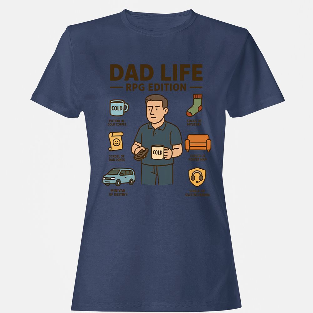 Dad Life RPG Edition Women's T-Shirt - Navy - 10