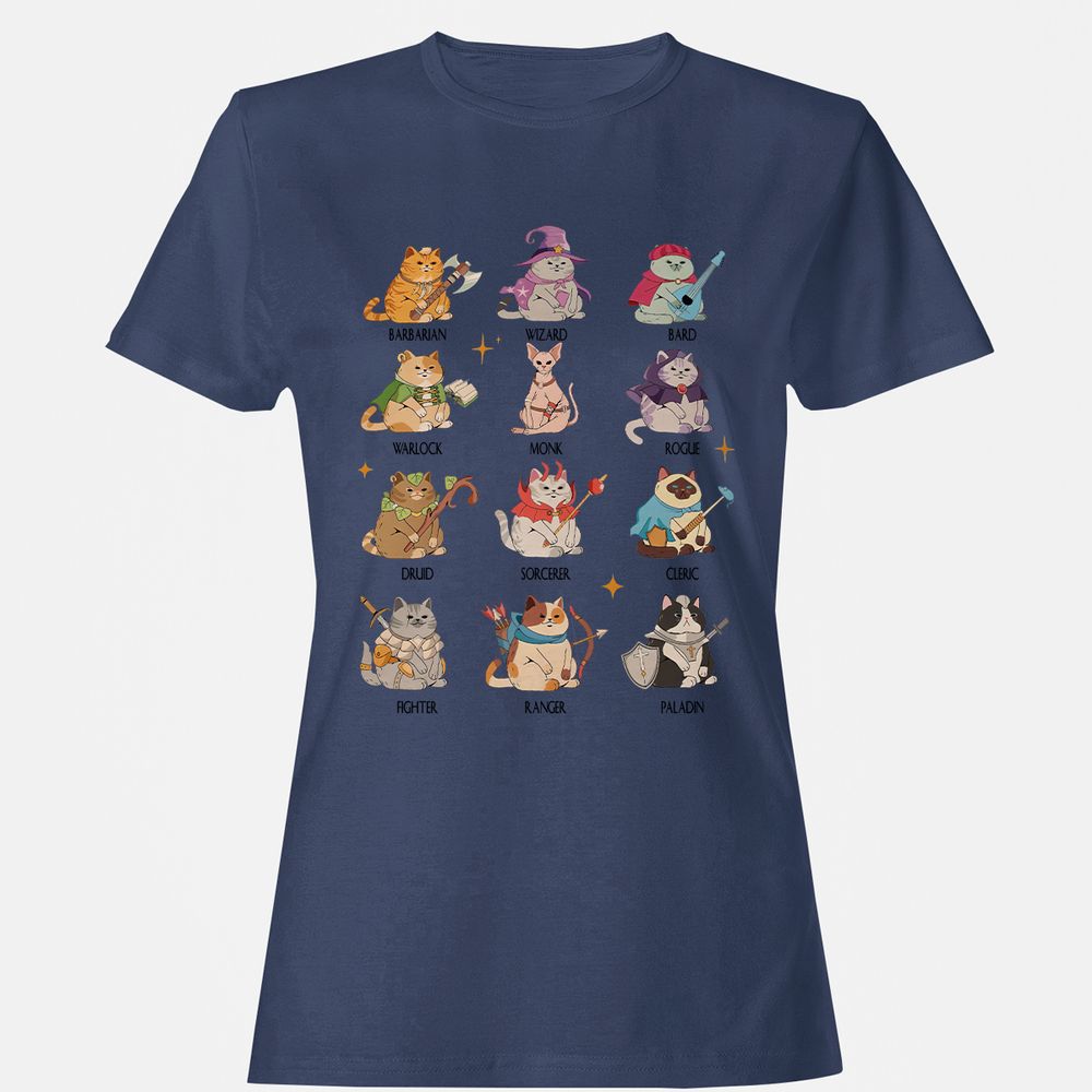 Dungeons And Cats Women's T-Shirt - Navy - 10