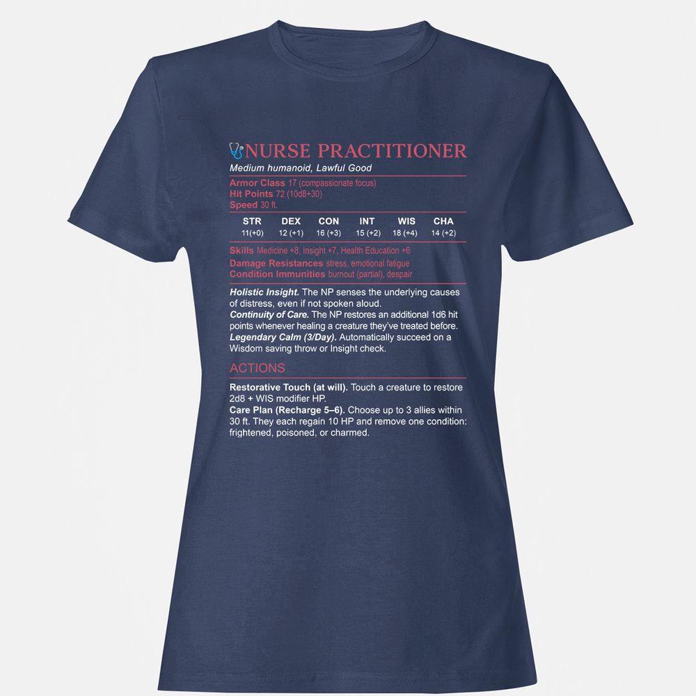 Nurse Practitioner Stats Women's T-Shirt - Navy - 10
