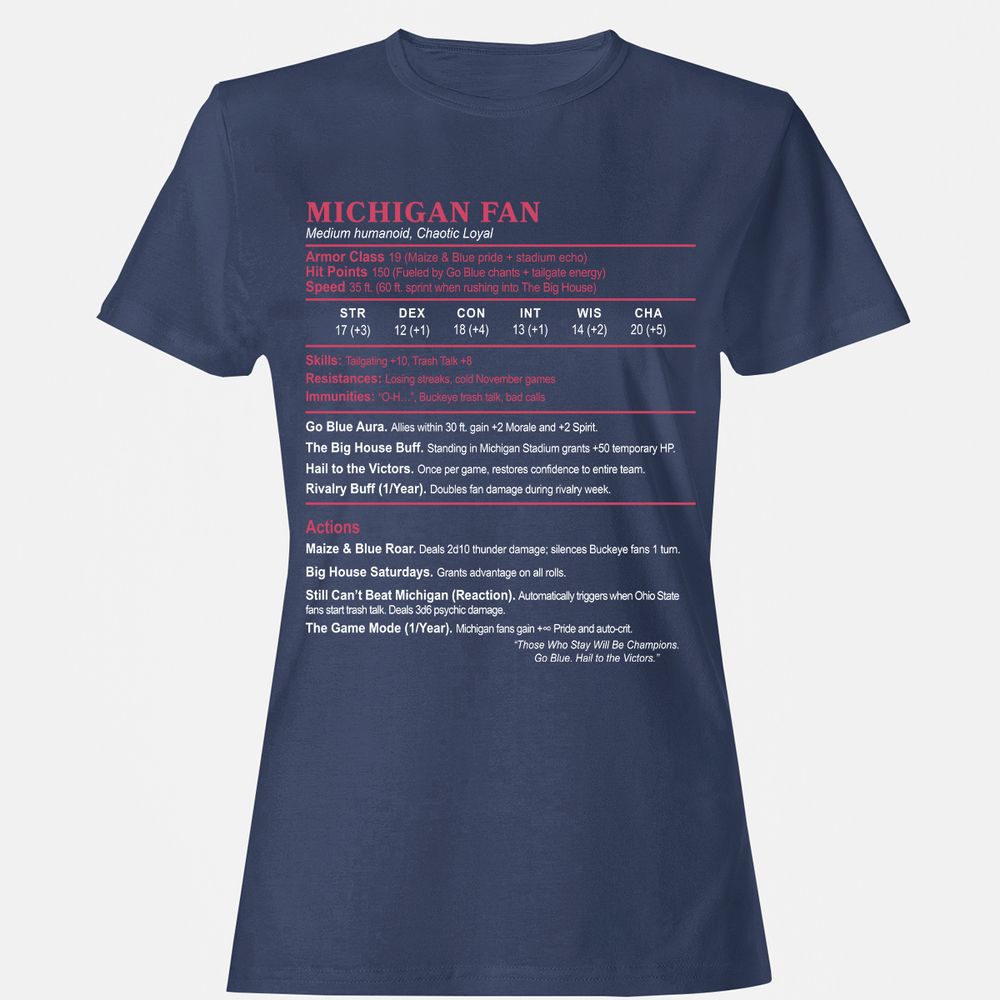 MICHIGAN FAN Women's T-Shirt - Navy - 10