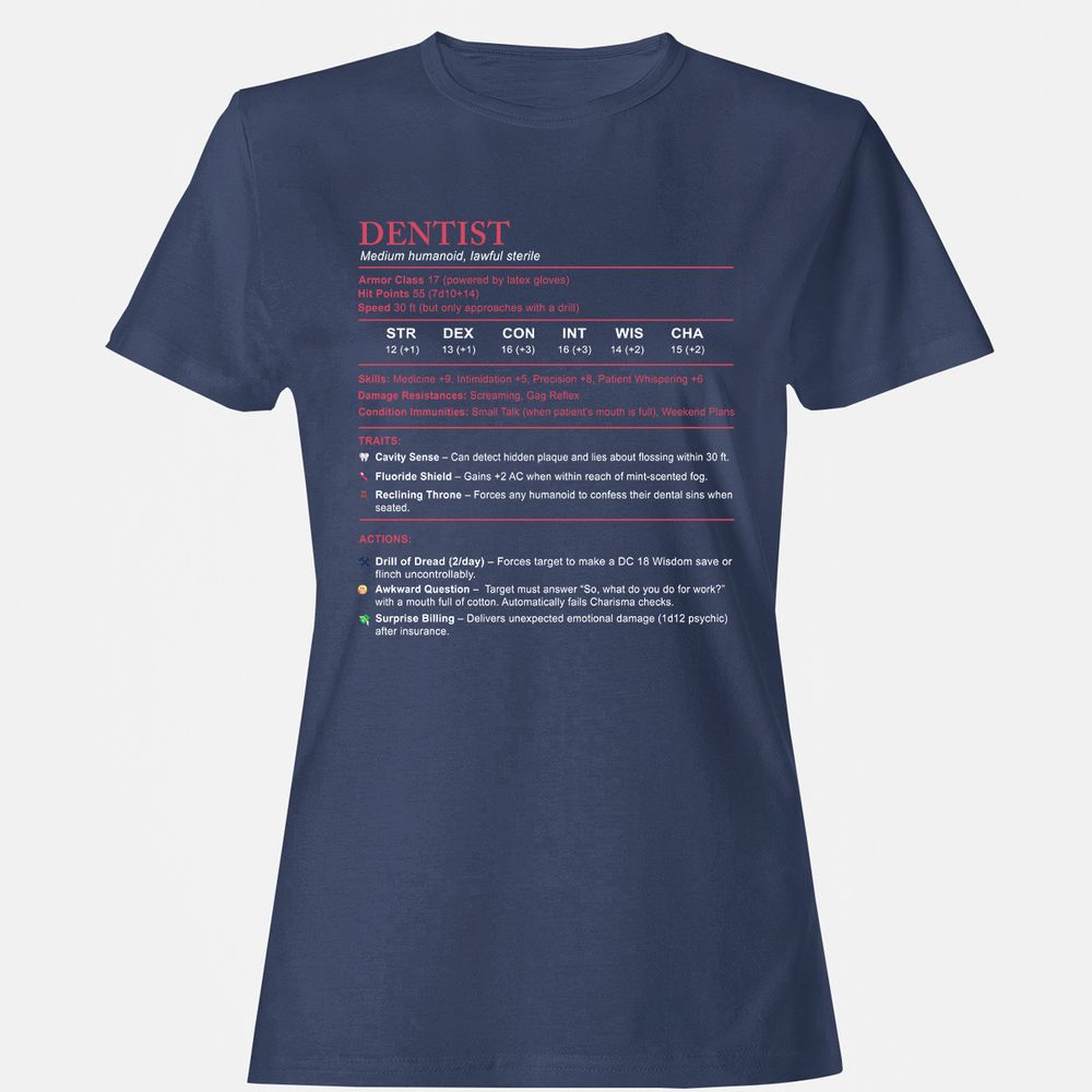 Dentist Stats Women's T-Shirt - Navy - 10