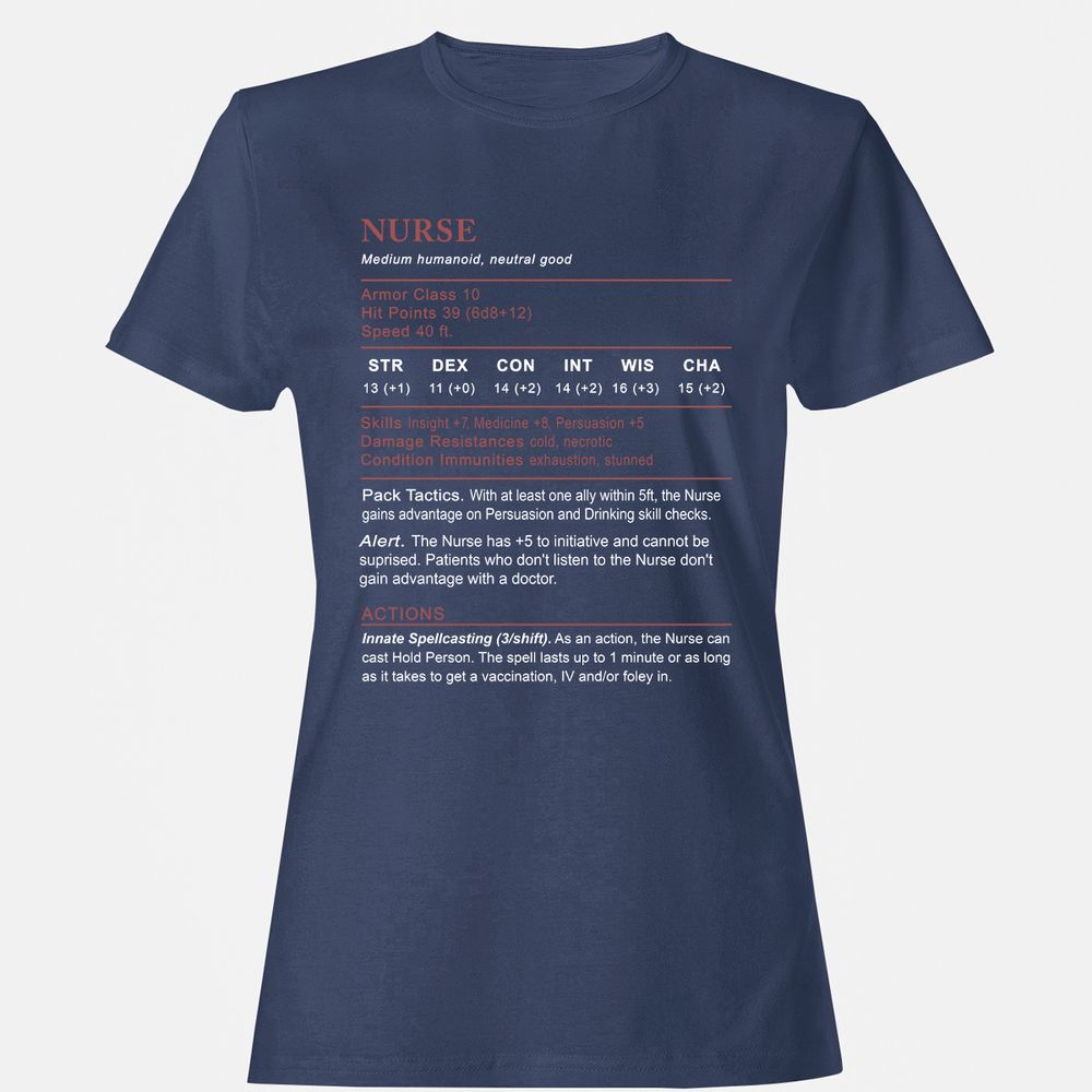 Nurse Stats 2 Women's T-Shirt - Navy - 10