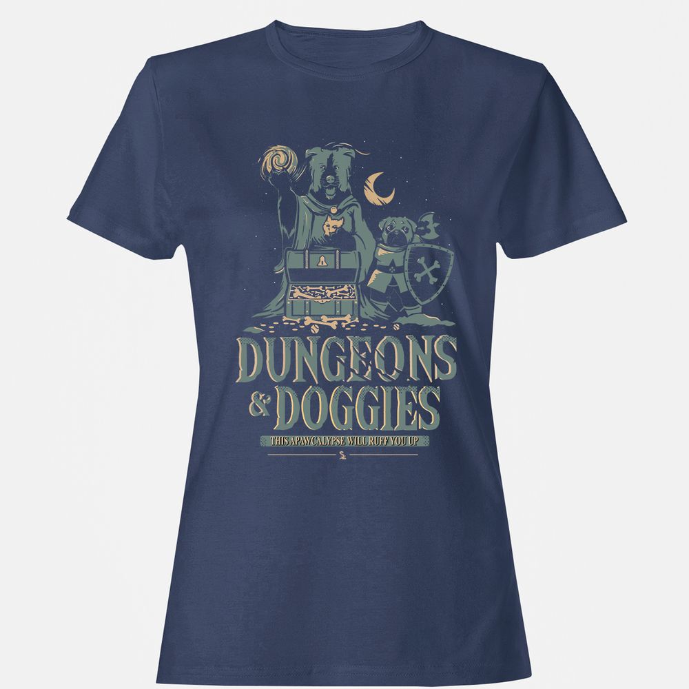 Dungeons & Doggies Women's T-Shirt - Navy - 10