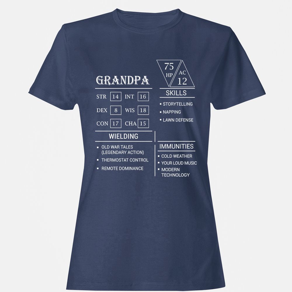 Grandpa Stats Women's T-Shirt - Navy - 10