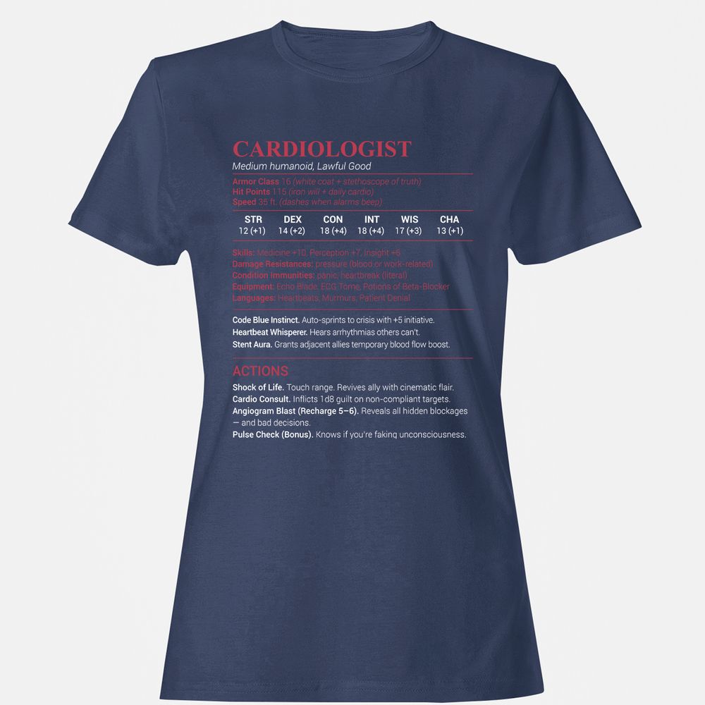Cardiologist Stats Women's T-Shirt - Navy - 10