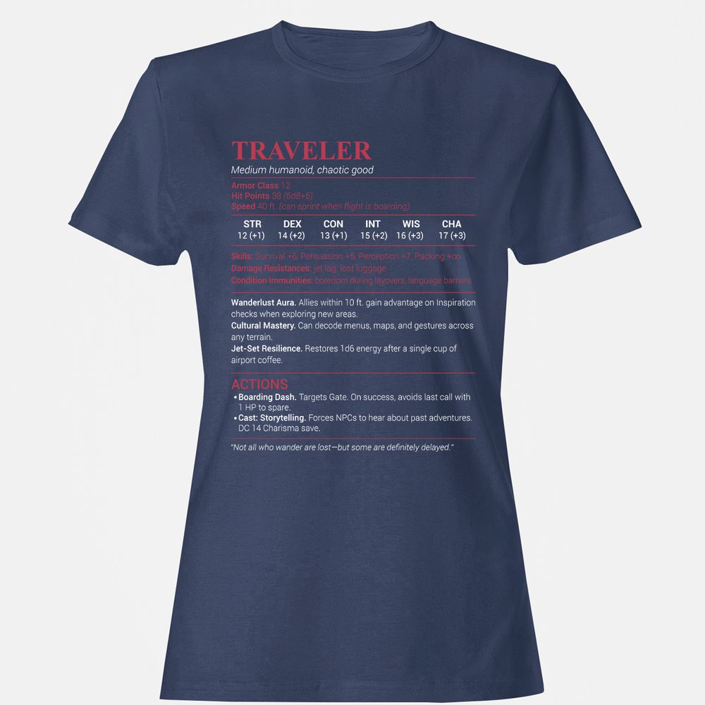 Traveler Women's T-Shirt - Navy - 10