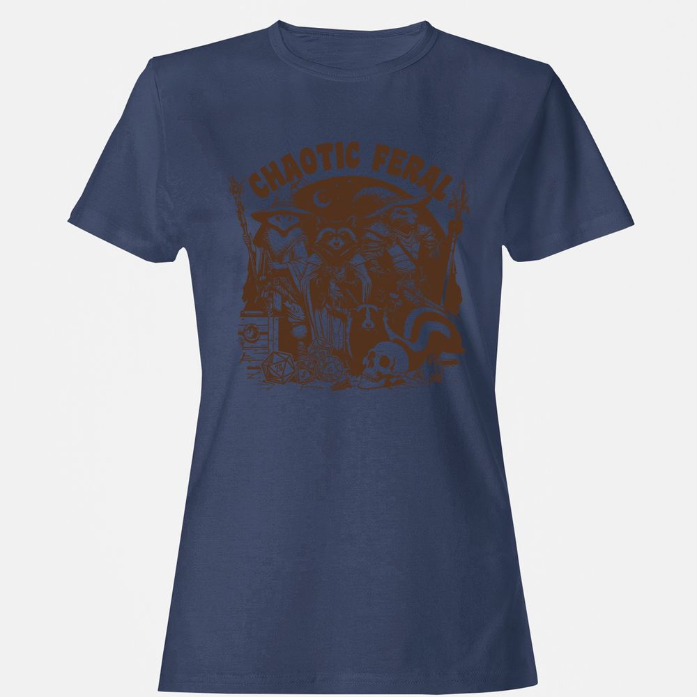 Raccoon Chaotic Feral Women's T-Shirt - Navy - 10