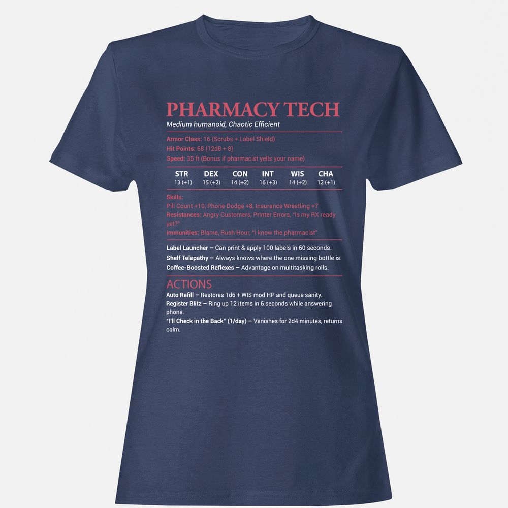 Pharmacy Tech Women's T-Shirt - Navy - 10