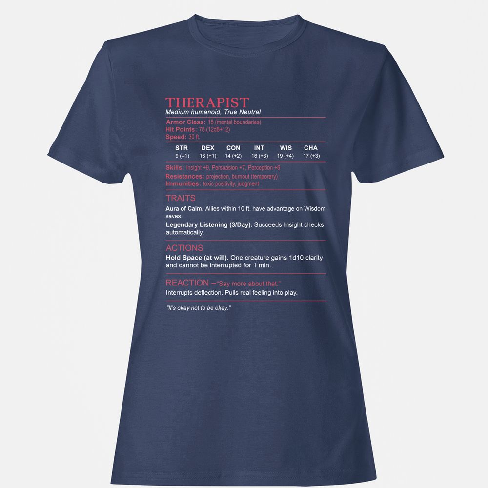 Therapist Stats Women's T-Shirt - Navy - 10