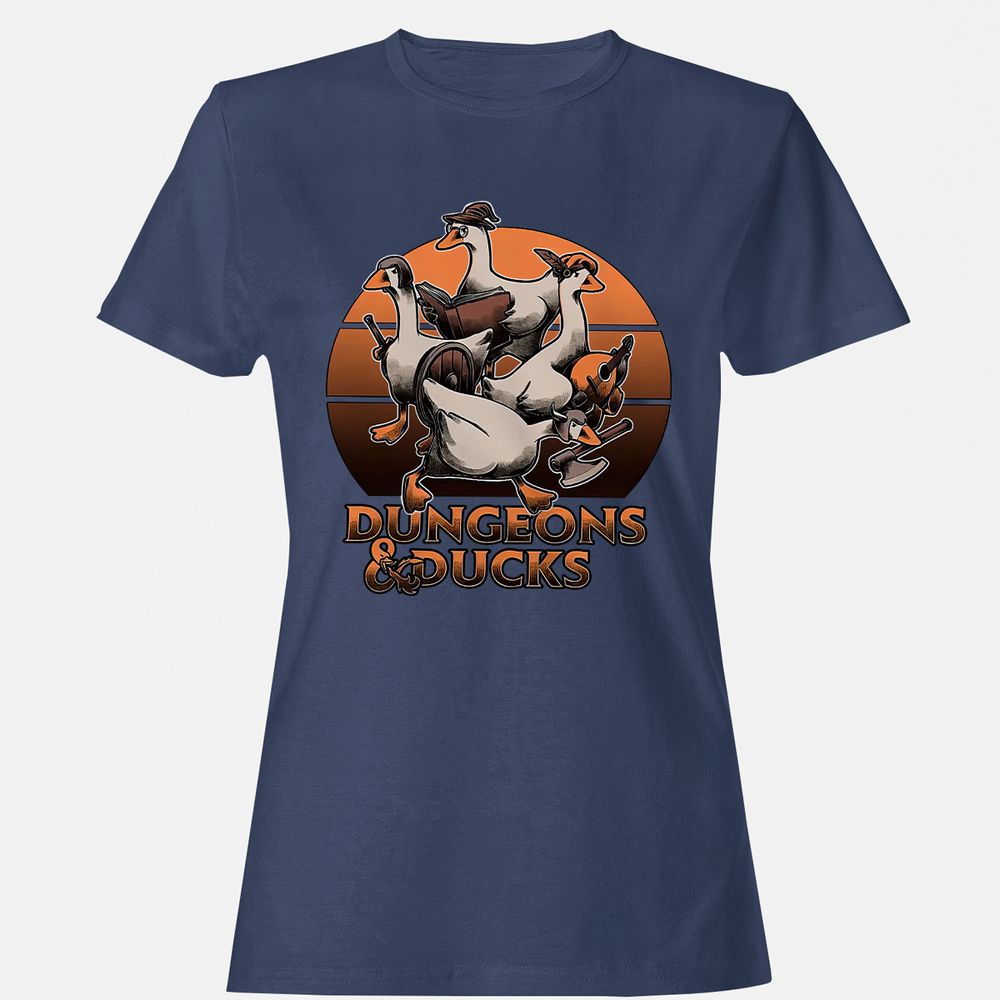 Dungeons And Ducks Women's T-Shirt - Navy - 10