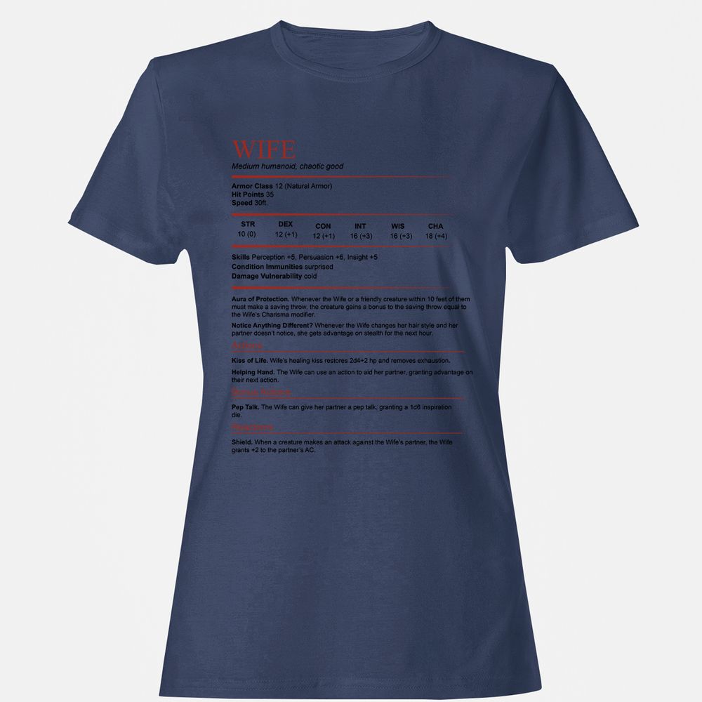 Wife White Women's T-Shirt - Navy - 10