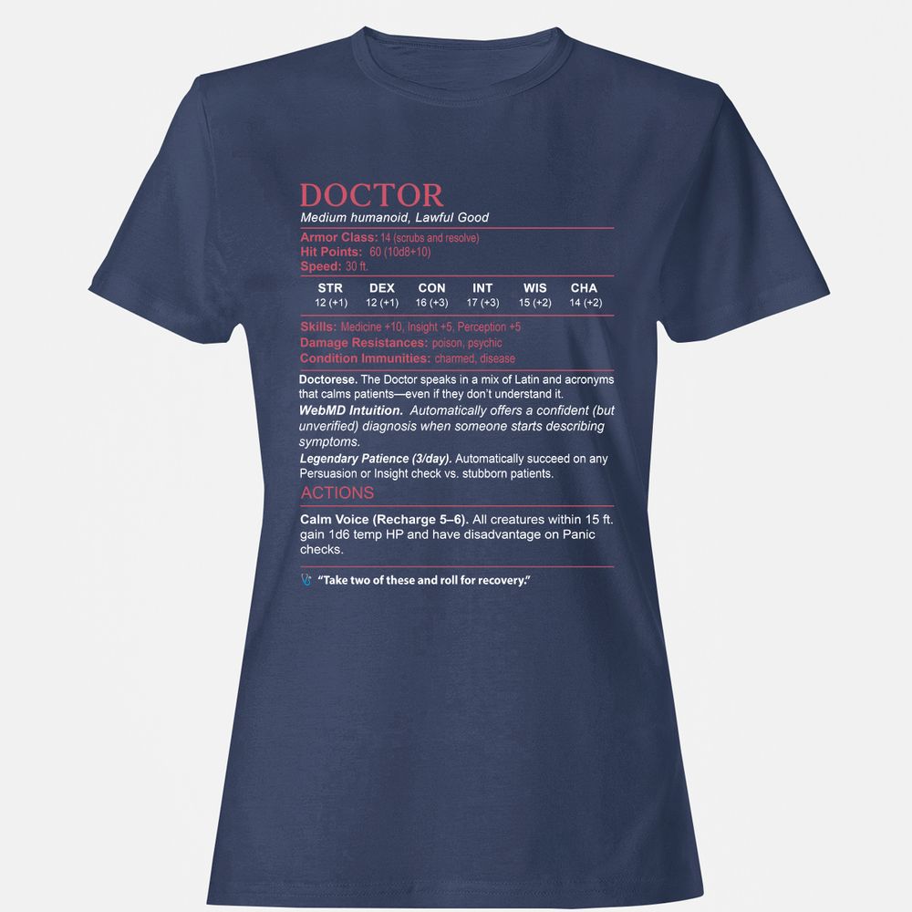 Doctor Stats Women's T-Shirt - Navy - 10