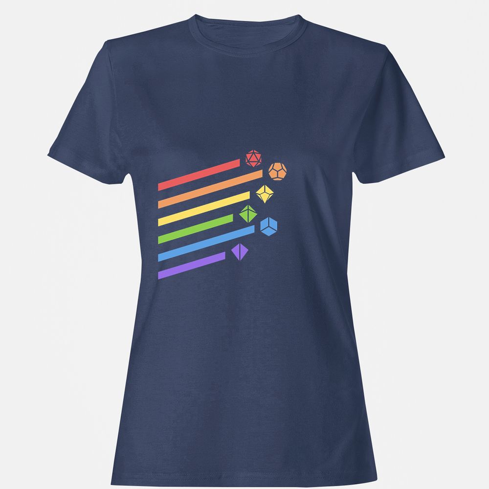 Rainbow Dice Set Women's T-Shirt - Navy - 10