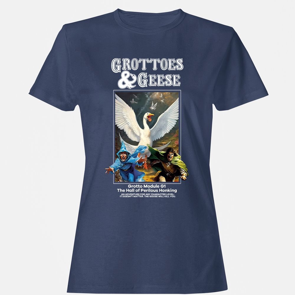 Grottoes & Geese Women's T-Shirt - Navy - 10