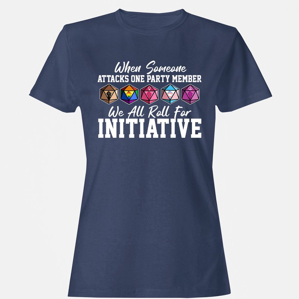 LGBT Roll For Initiative Women's T-Shirt - Navy - 10