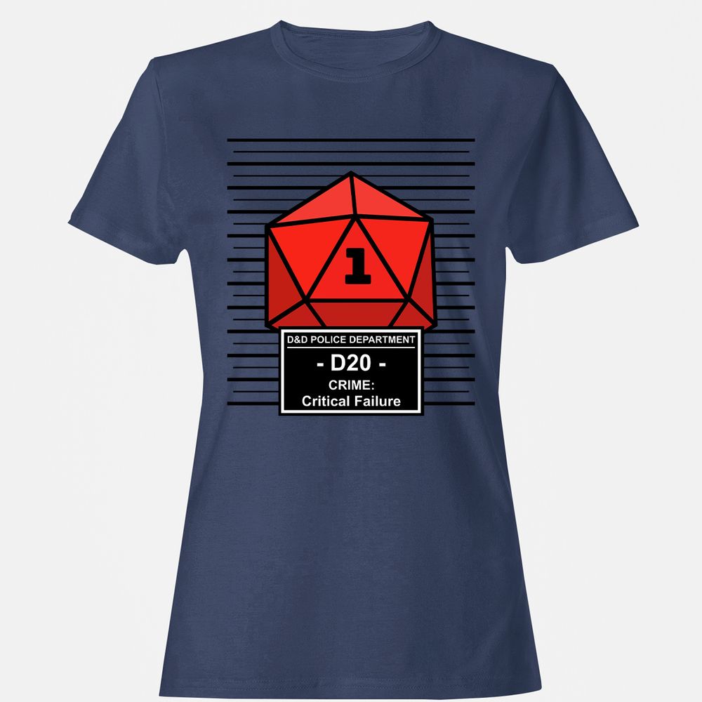 D20 Arrested For Critical Failure Women's T-Shirt - Navy - 10